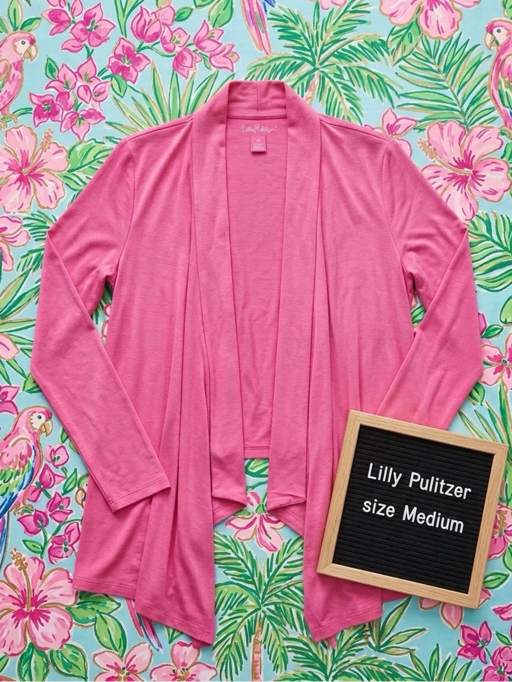 Lilly Pulitzer Women’s Pink Open-Front Cardigan Sweater - Size M